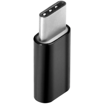 Adapteris, Micro USB/USB Type-C, melna krās