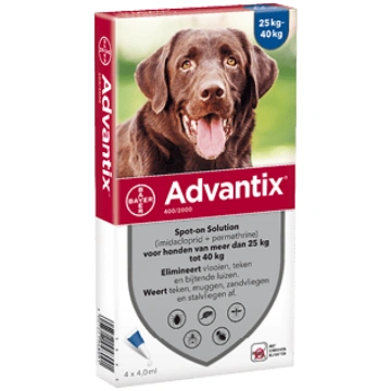 Advantix šķīdums (pipetes) pret blusām, ērcēm un o