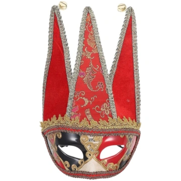 Venēciešu puse sejas maskas Jolly Jester Mask Karn
