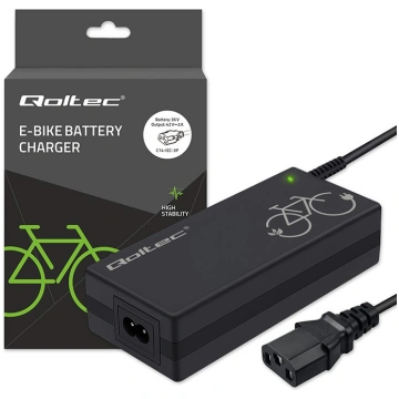Qoltec Ebike charger, 36V/42V, 2A, C14 IEC 3-Pin 5