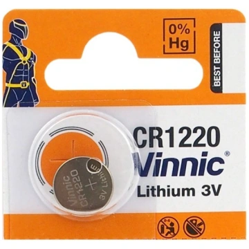 CR1220 baterijas Vinnic litija - iepakojumā 1 gb. 