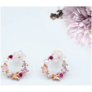 "Pendientes Florales Artesanales de Venecia" - Bañ