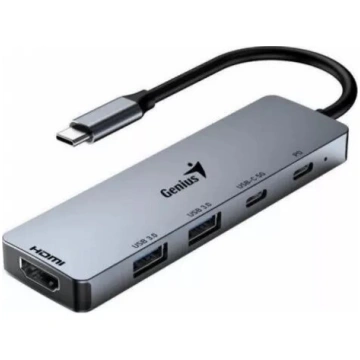 USB Hubs Genius UH-500 Sudraba HDMI USB Type-C 60H