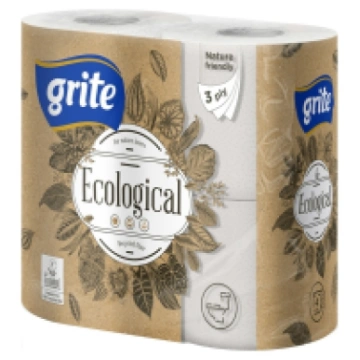 GRITE Ecological tualetes papīrs 3-kārtas 4ruļļi L