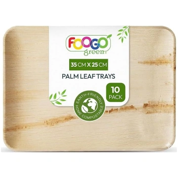 FOOGO Green 10 vienreizlietojamie palmu lapu servē
