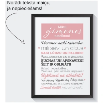 Mūsu ģimenes noteikumi - ierāmēta planšete