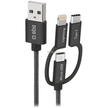 SBS USB / Micro USB USB-C Lightning melna - Vads (