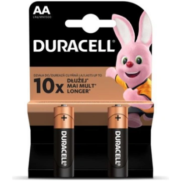 Baterijas DURACELL AA, LR6, 2 gab. (250-00407)