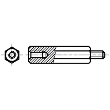 Screwed spacer sleeve | 5mm | Int.thread: M2,5 | E