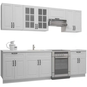 Virtuves skapīšu komplekts Michella 260 cm, balts 