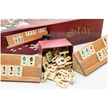 Rummy spēļu komplekts ar koka imitāciju un 106 kau