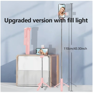 Telefona turētājs Pārnēsājams selfiju kāts ar gais