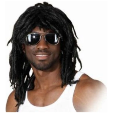 Parūkas afro pusgari melni mati ar drediem pieaugu