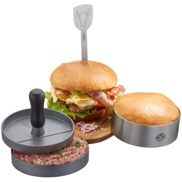 Dāvanu komplekts - burgeru prese, forma un iesmiņš