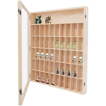 Wooden Hanging Display Case with 50 Compartments C