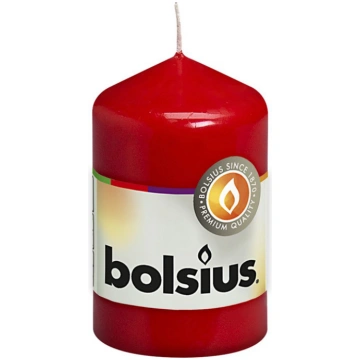 Cilindra svece BOLSIUS 80x48 mm, sarkana