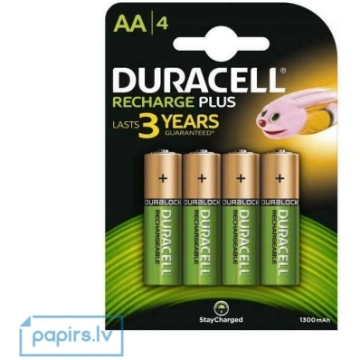 Uzlādējamās baterijas Duracell AA / R6, 1300mAh, R