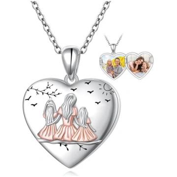 Locket atvērt ar attēlu ķēdi ar attēlu 925 sudraba