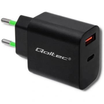 Qoltec Charger 18W 5-12V, 1.5-3A, USB C 51713