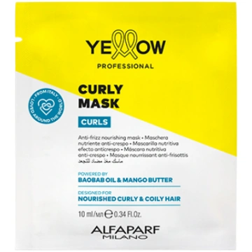 YELLOW CURLS testeris - maska lokainiem un cirtain