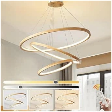 Koka LED lustra, griestu gaisma, dimmable 3 gredze