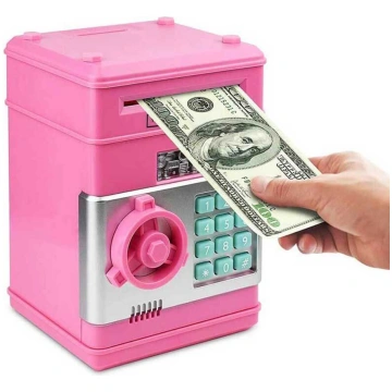 Bērnu rotaļu seifs (krājkase) Pink