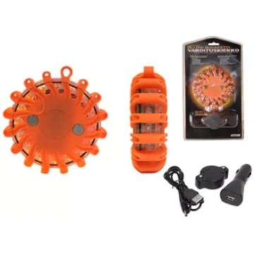 LED brīdinājuma gaisma oranža uzlādējama