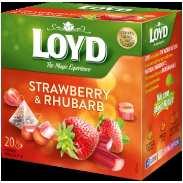 Augļu tēja LOYD Pyramids ar zemeņu un rabarberu ga