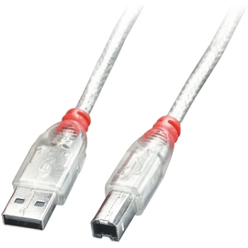 Lindy USB 2.0 Cable Type A/B, transparent, 0.2m 41