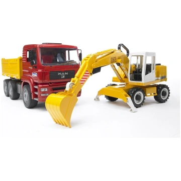 Bruder MAN TGA Construction Truck and Liebherr Exc