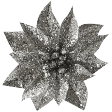Dekorācijas Zieds Glitter Poinsettia, ar klipsi, s
