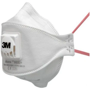 3M™ Aura™ 9332+ (FFP3) Daļiņu respirators ar vārst
