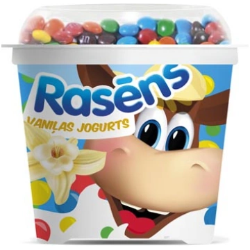 JOGURTS RASĒNS VANIĻAS AR ŠOK. KONFEKT. 110G