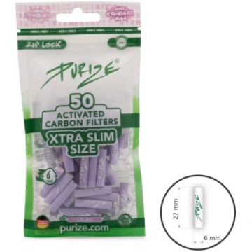 Aktivētās ogles filtri Purize Xtra Slim Lilac