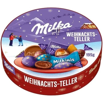Milka Ziemassvētku šokolādes plāksnītes – krāsains