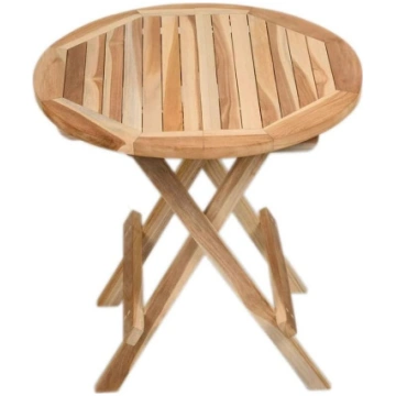 Solid Teak Garden Round Cut Folding Side Table 50 