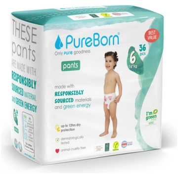 PureBorn ekoloģiskas uzvelkamās autiņbiksītes S6 (