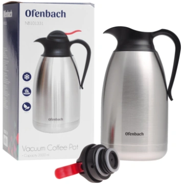 Galda termoss Ofenbach, 2 l, sudraba krās./melna k