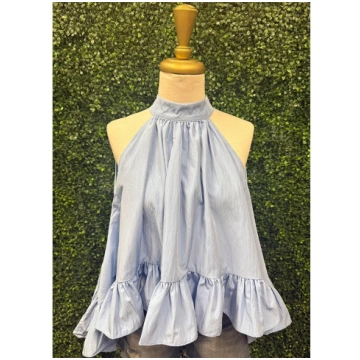 Blue Jay Halter Ruffle Top JUBILEE