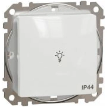 Zvanu poga 10A IP44 balta ar spuldzes simbolu Sedn