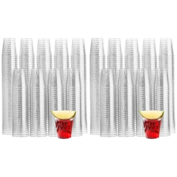 MATANA 300 plastmasas šota glāzes ar sudraba mirdz