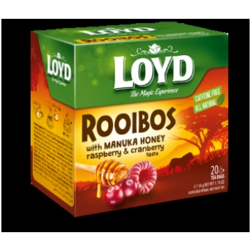 Sarkanā tēja LOYD Pyramids Rooibos ar Manuka medu,