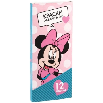 Akvarelis "Minnie Mouse", 12 krāsas, kartona kastī