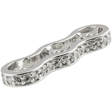 Intercalaire triple 6 x 18 mm pour perles, Argent 