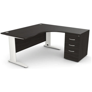 Biroja galds THEO CORNER SET 160 x 160 cm, ar atvi