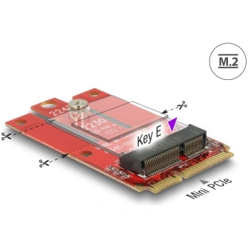 Delock Adapter Mini PCIe > M.2 Key E slot | 63909 