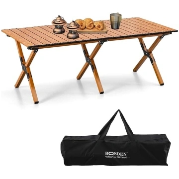 BOOSDEN Folding Camping Table, 120 x 80 cm, Foldin
