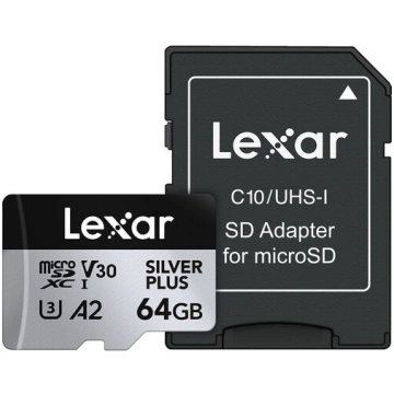 LEXAR atmiņas karte microSDXC Silver Plus 1066x 64