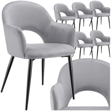 tectake Set of 6 Velvet Look Armrests, Upholstered