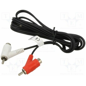 Cable; Jack 3.5mm 3pin plug,RCA socket x2,RCA plug